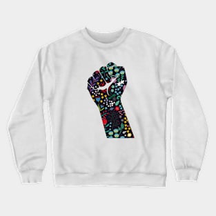 Black Lives Matter Floral Hand Crewneck Sweatshirt